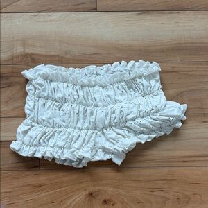 White Ruffled Women's Shorts